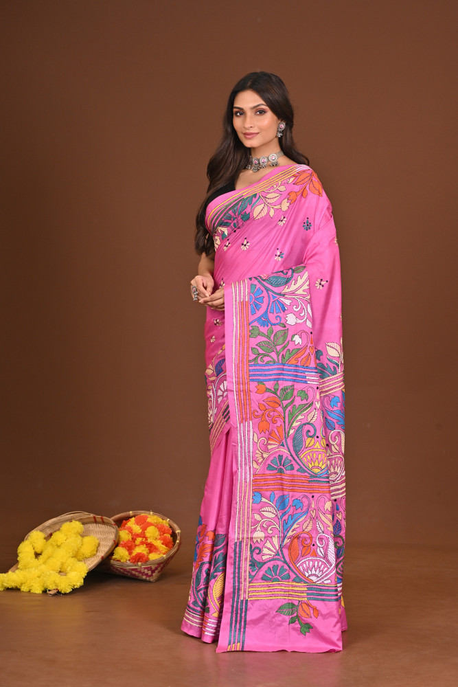 VIKASINI BLENDED SILK KANTHA SAREE