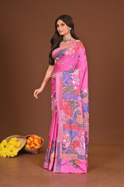 VIKASINI BLENDED SILK KANTHA SAREE