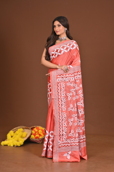 PRATYANGIRA BLENDED SILK KANTHA SAREE