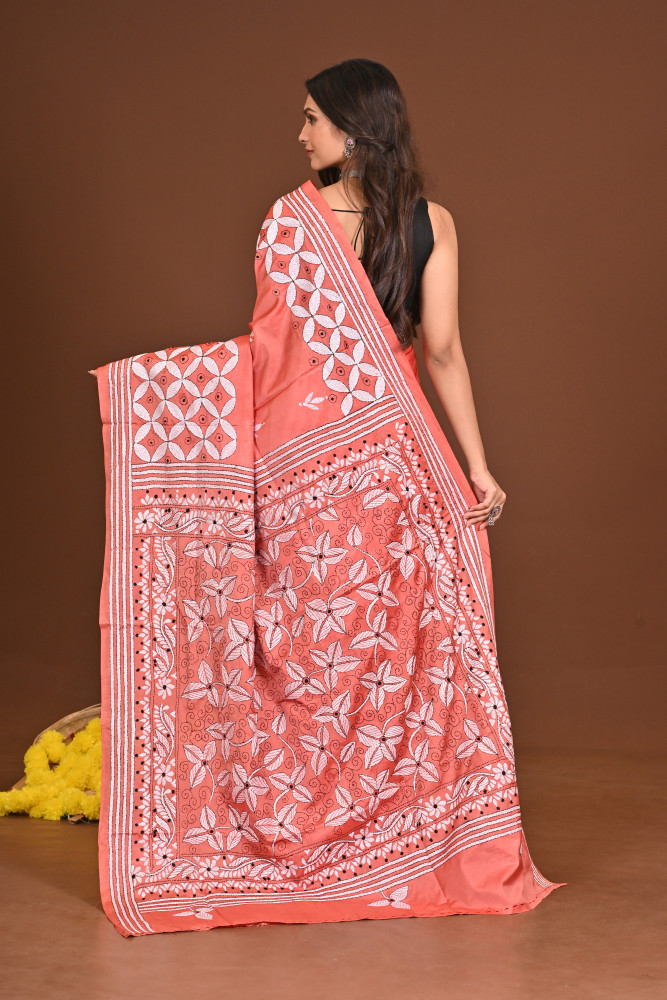 PRATYANGIRA BLENDED SILK KANTHA SAREE