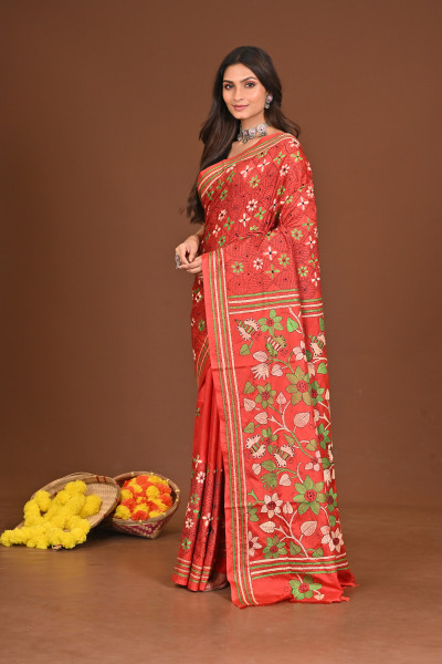 MAHISHASURAMARDINI BLENDED SILK KANTHA SAREE