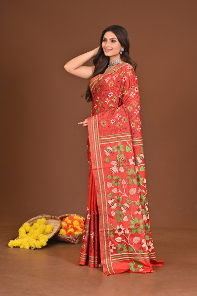 MAHISHASURAMARDINI BLENDED SILK KANTHA SAREE