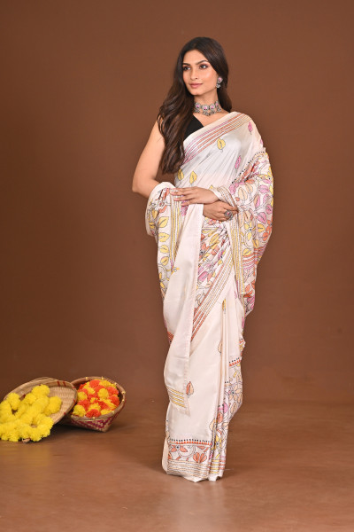 MAHAGAURI BLENDED SILK KANTHA SAREE