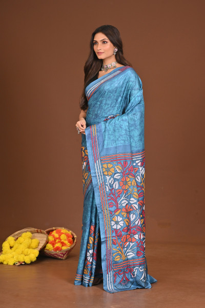 NEELAMBA BLENDED SILK KANTHA SAREE
