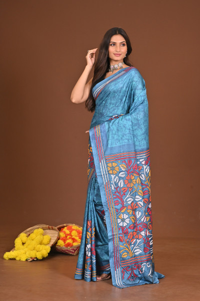 NEELAMBA BLENDED SILK KANTHA SAREE