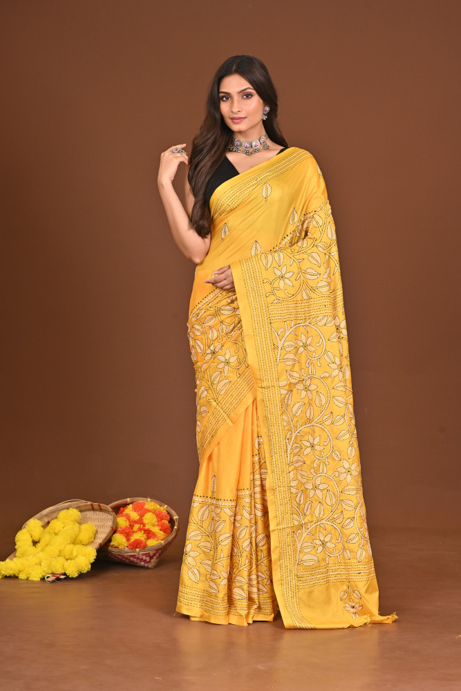 VIJAYA BLENDED SILK KANTHA SAREE