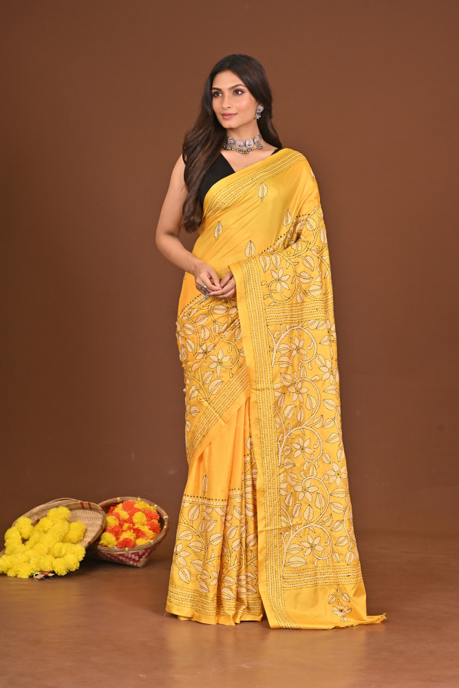 VIJAYA BLENDED SILK KANTHA SAREE