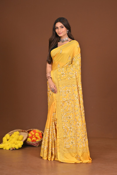 VIJAYA BLENDED SILK KANTHA SAREE