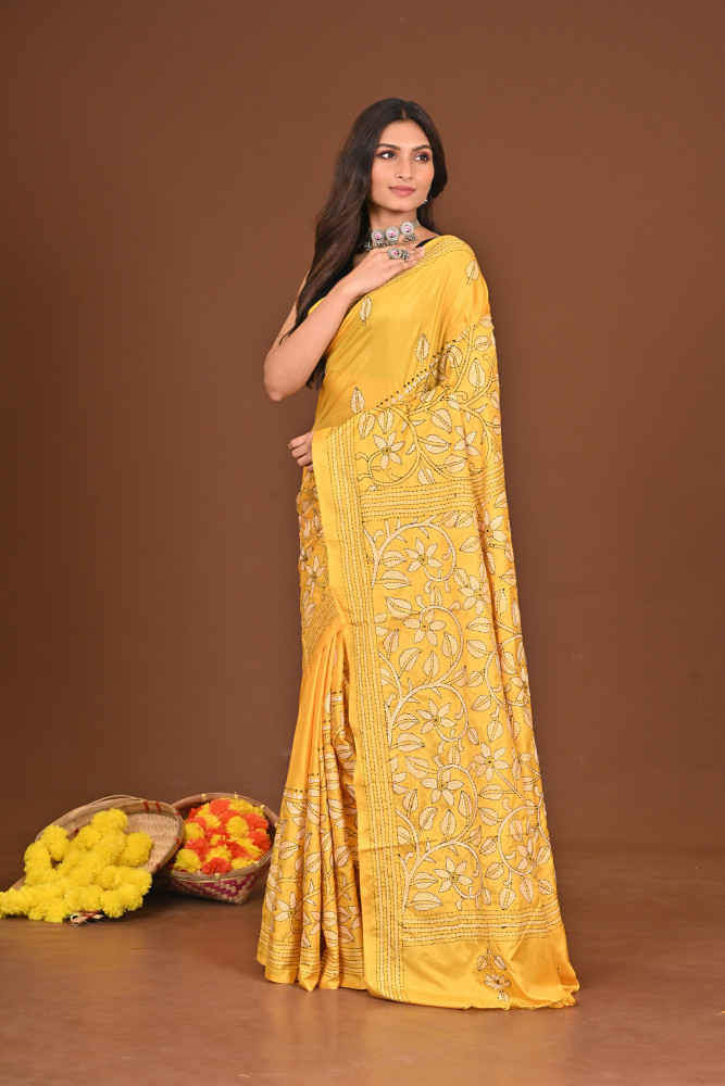 VIJAYA BLENDED SILK KANTHA SAREE