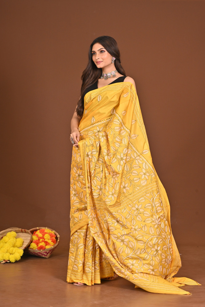 VIJAYA BLENDED SILK KANTHA SAREE