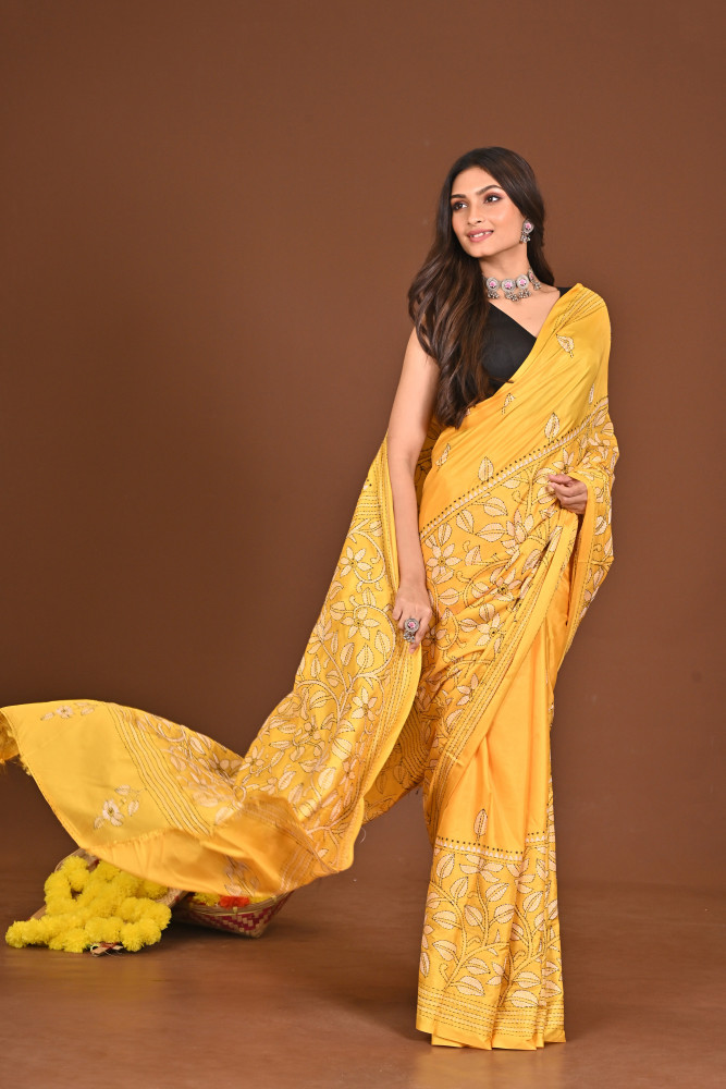VIJAYA BLENDED SILK KANTHA SAREE