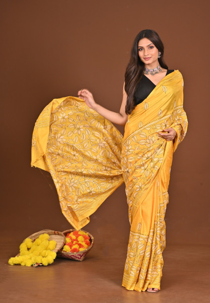 VIJAYA BLENDED SILK KANTHA SAREE