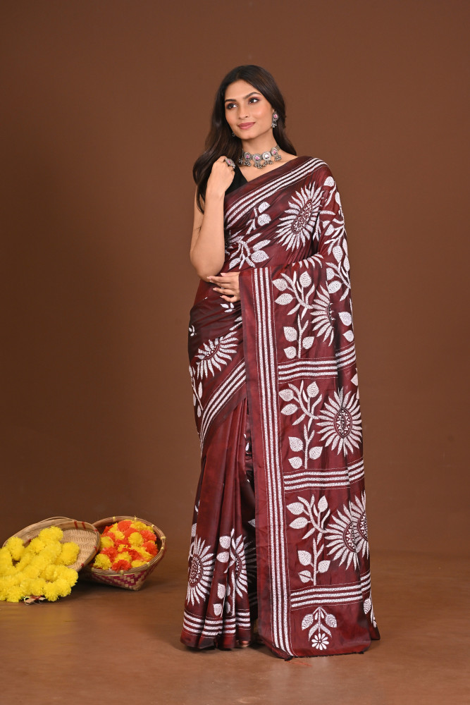 PARVATI BLENDED SILK KANTHA SAREE