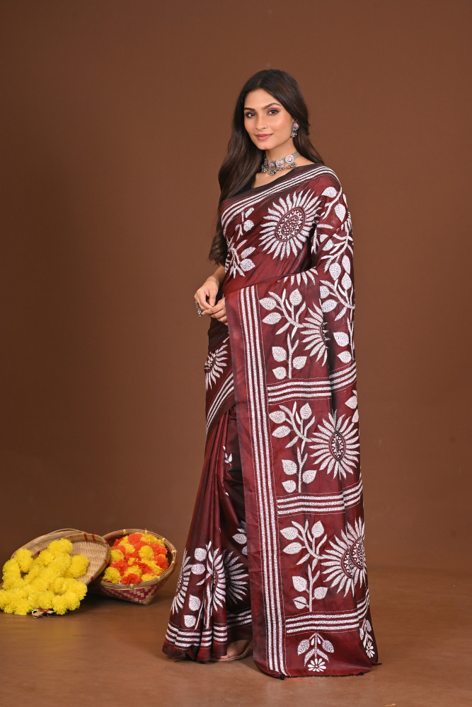 PARVATI BLENDED SILK KANTHA SAREE