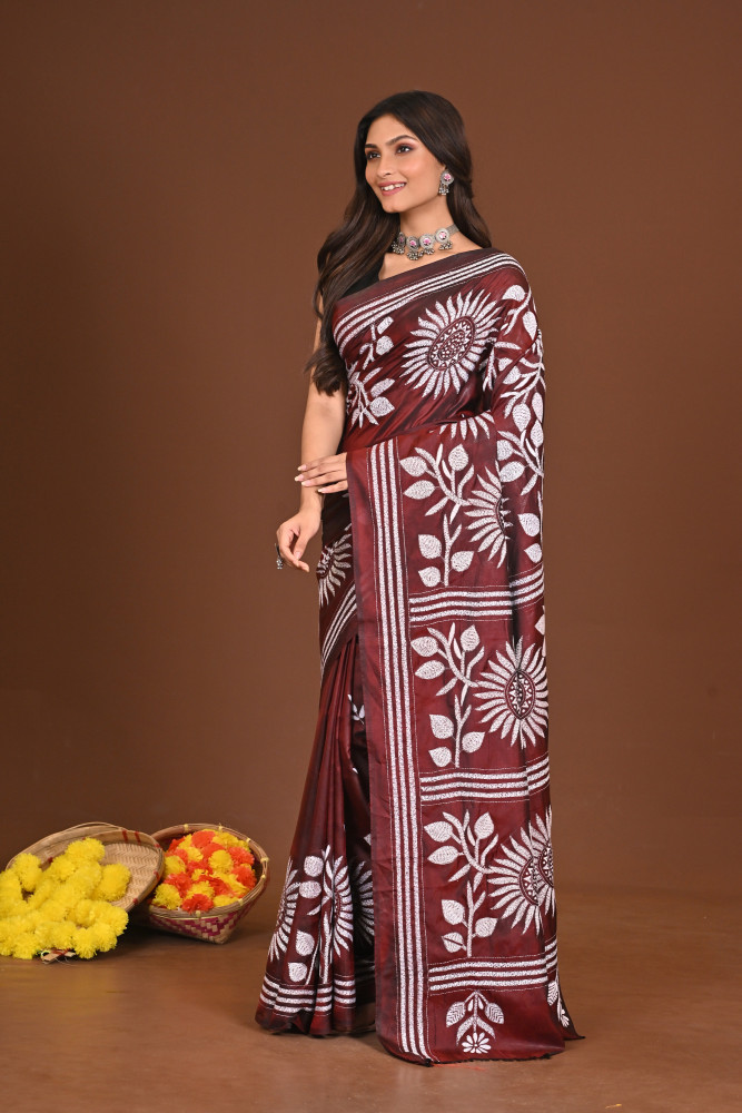 PARVATI BLENDED SILK KANTHA SAREE