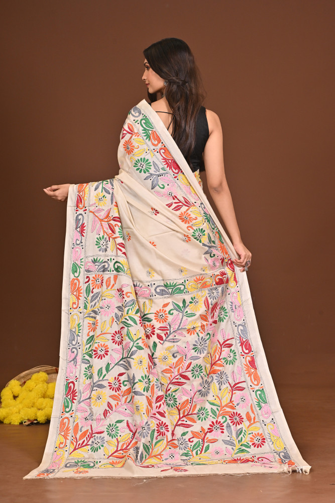 RAJESHWARI BLENDED SILK KANTHA SAREE