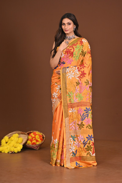 KAISHORI BLENDED SILK KANTHA SAREE
