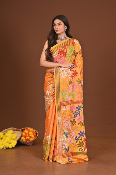 KAISHORI BLENDED SILK KANTHA SAREE