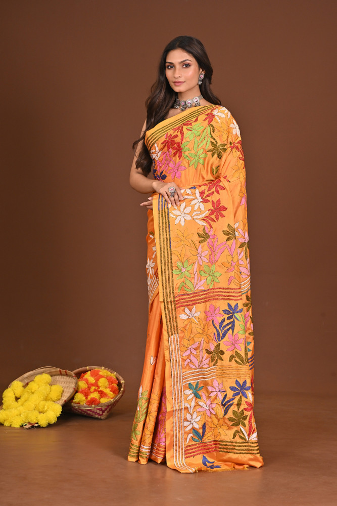 KAISHORI BLENDED SILK KANTHA SAREE