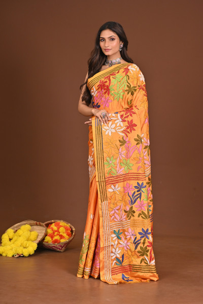KAISHORI BLENDED SILK KANTHA SAREE