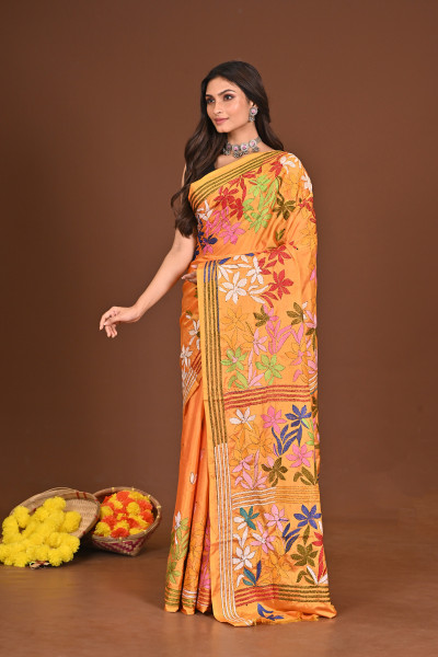 KAISHORI BLENDED SILK KANTHA SAREE