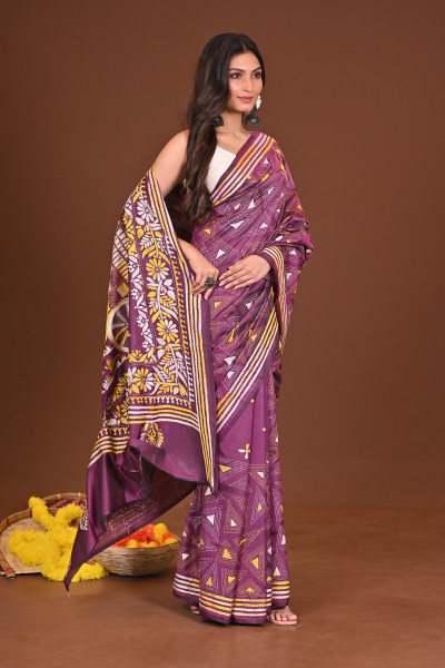 SMRITI BLENDED SILK KANTHA SAREE