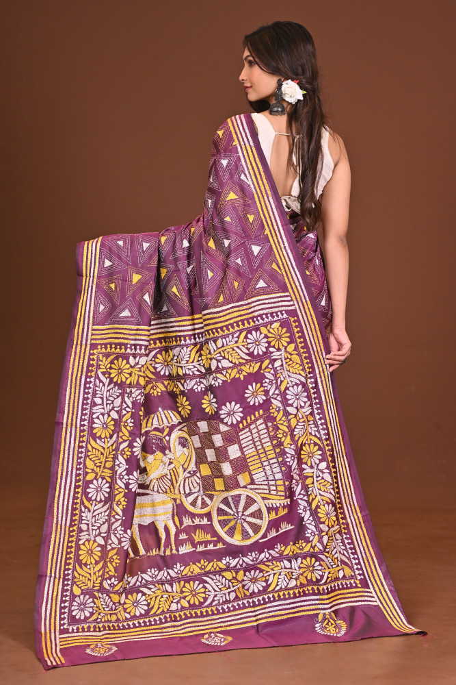 SMRITI BLENDED SILK KANTHA SAREE