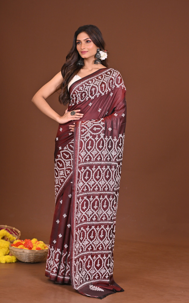 SHEULISHUBHRA BLENDED SILK KANTHA SAREE