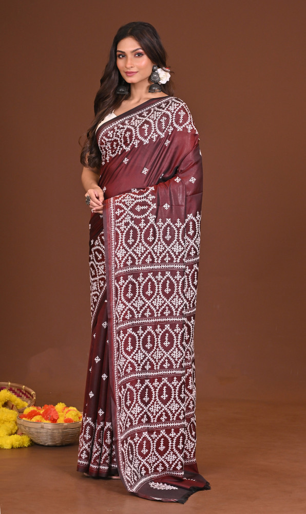 SHEULISHUBHRA BLENDED SILK KANTHA SAREE