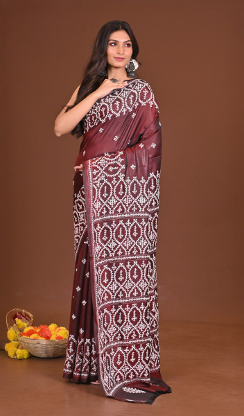 SHEULISHUBHRA BLENDED SILK KANTHA SAREE