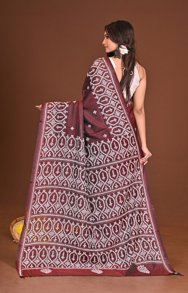 SHEULISHUBHRA BLENDED SILK KANTHA SAREE