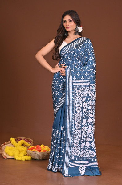 TITHITARANGA BLENDED SILK KANTHA SAREE