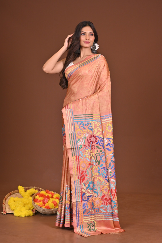 GOLAPIGANDHA BLENDED SILK KANTHA SAREE