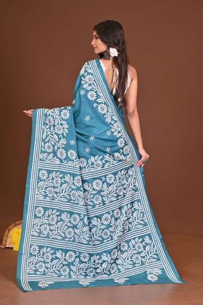 NANDINI BLENDED SILK KANTHA SAREE