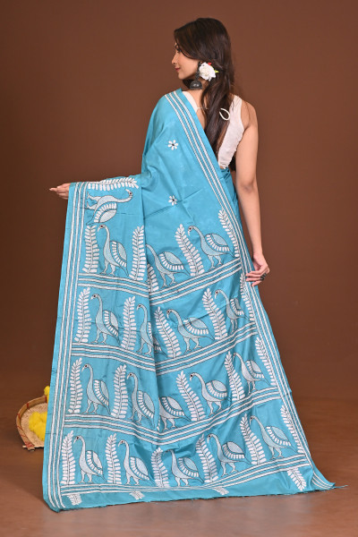 INDRANI BLENDED SILK KANTHA SAREE