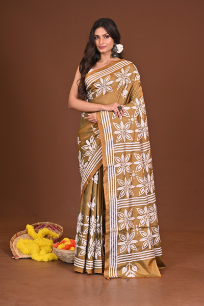 KAASHKUSUM BLENDED SILK KANTHA SAREE
