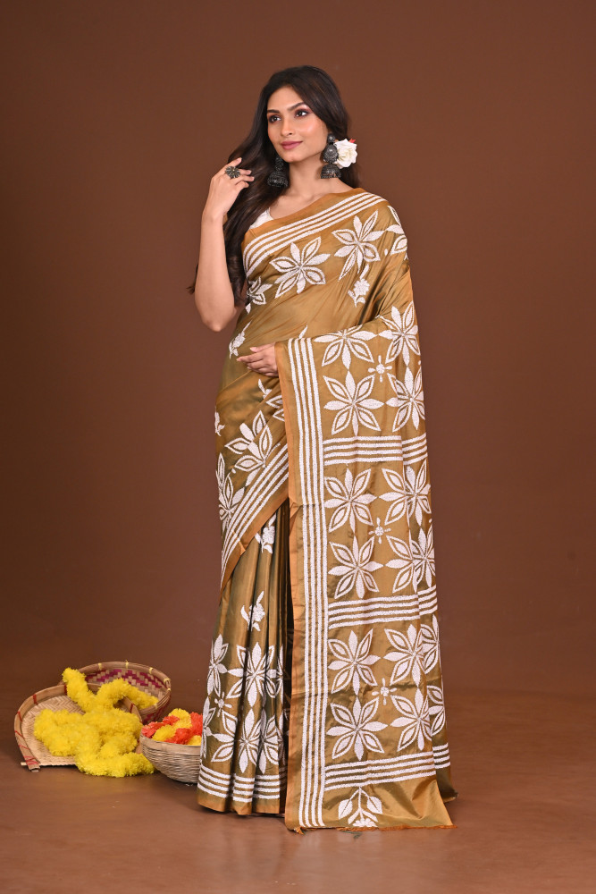 KAASHKUSUM BLENDED SILK KANTHA SAREE