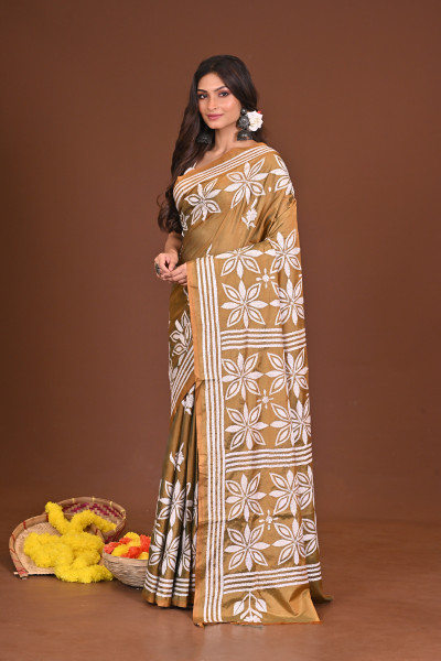 KAASHKUSUM BLENDED SILK KANTHA SAREE