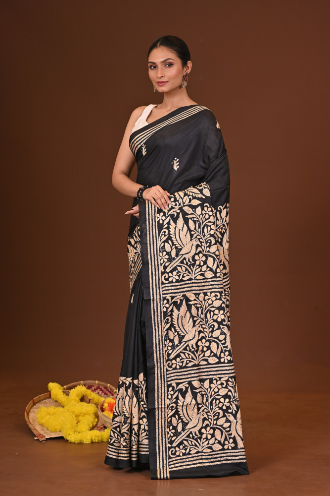 KALOKAJOL BLENDED SILK KANTHA SAREE