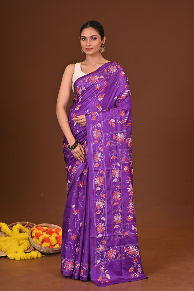 KALPANA BLENDED SILK KANTHA SAREE