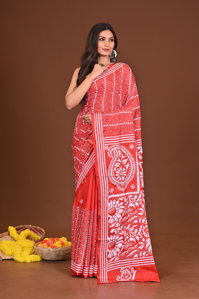 KAMAKHYA BLENDED SILK KANTHA SAREE