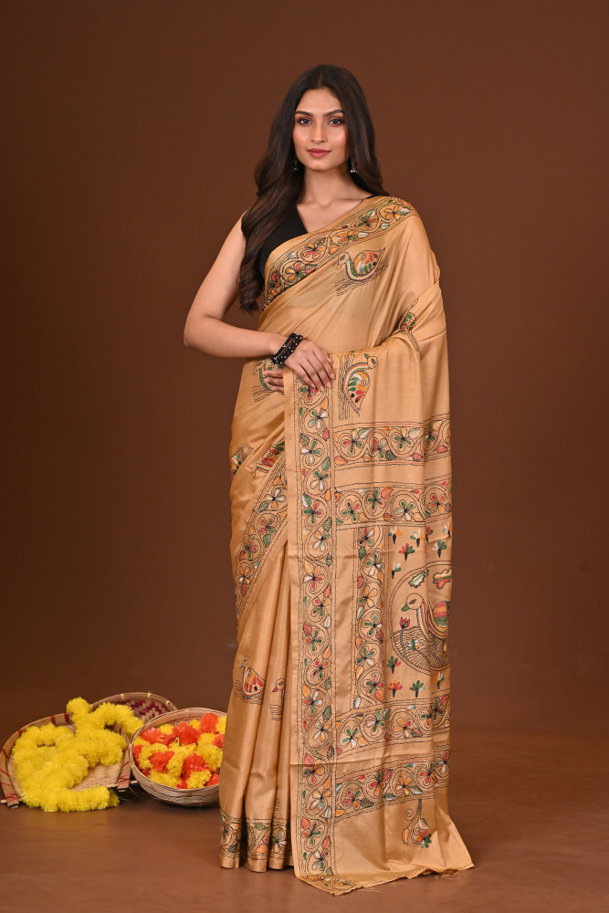 KANAKDHARA BLENDED SILK KANTHA SAREE