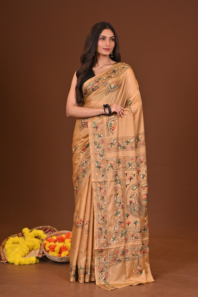 KANAKDHARA BLENDED SILK KANTHA SAREE