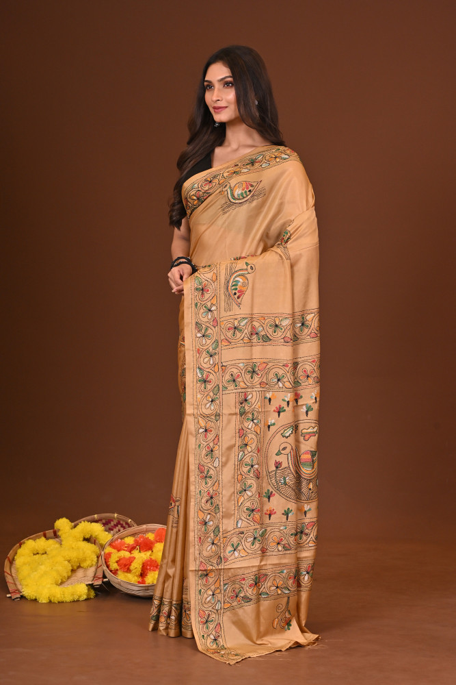 KANAKDHARA BLENDED SILK KANTHA SAREE