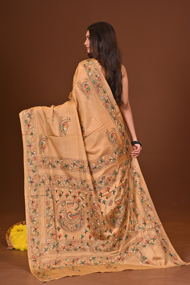 KANAKDHARA BLENDED SILK KANTHA SAREE