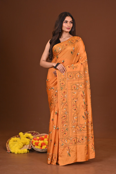 KANAKJYOTI BLENDED SILK KANTHA SAREE