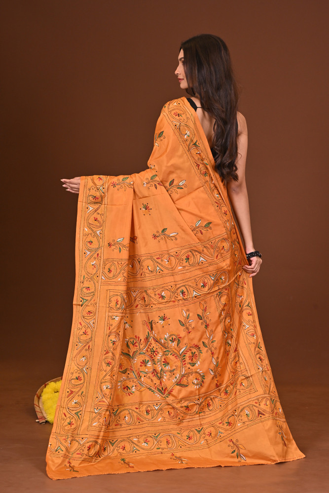 KANAKJYOTI BLENDED SILK KANTHA SAREE