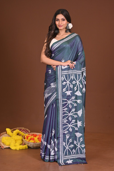 KANAKKOLI BLENDED SILK KANTHA SAREE