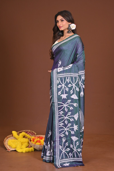 KANAKKOLI BLENDED SILK KANTHA SAREE