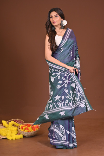 KANAKKOLI BLENDED SILK KANTHA SAREE